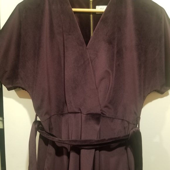 Gorgeous velvet plum color kimono dress - Picture 5 of 9